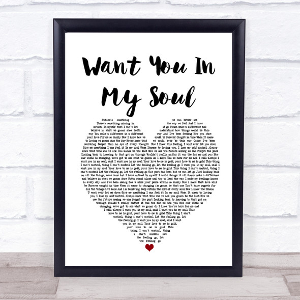 Lovebirds Want You In My Soul White Heart Music Gift Poster Print