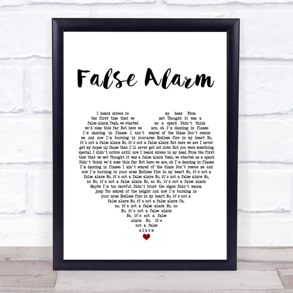 Matoma False Alarm White Heart Music Gift Poster Print