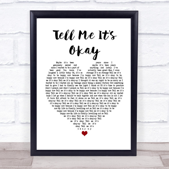 Paramore Tell Me It's Okay White Heart Music Gift Poster Print