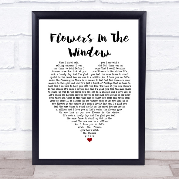 Travis Flowers In The Window White Heart Music Gift Poster Print