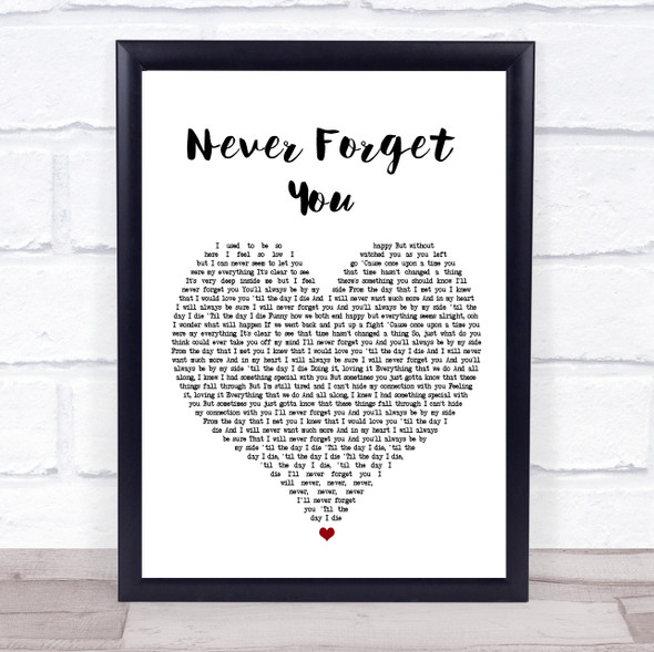 Zara Larsson Never Forget You White Heart Music Gift Poster Print