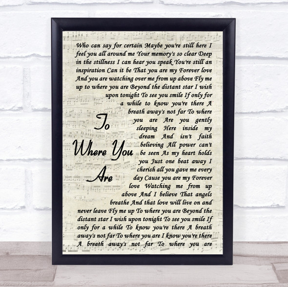Josh Groban To Where You Are Vintage Script Music Gift Poster Print