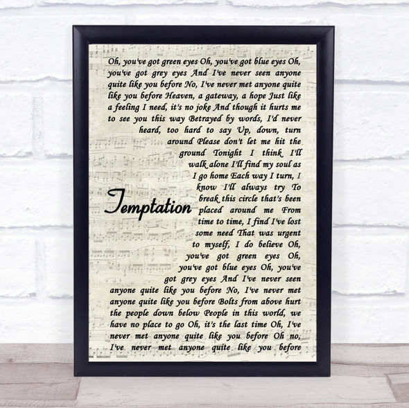 New Order Temptation Vintage Script Music Gift Poster Print