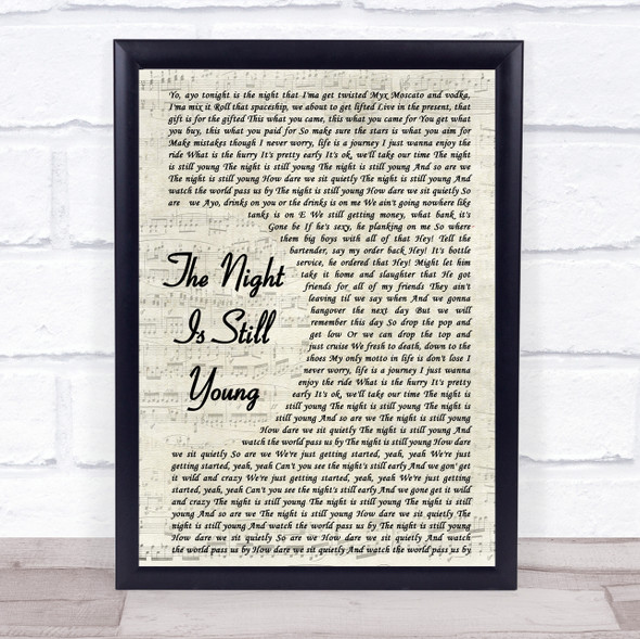 Nicki Minaj The Night Is Still Young Vintage Script Music Gift Poster Print