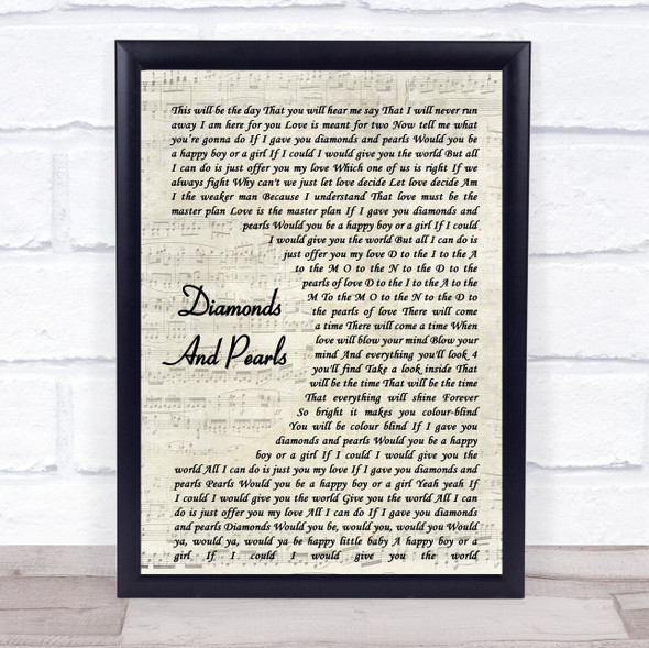 Prince And The New Power Generation Diamonds And Pearls Vintage Script Music Gift Poster Print