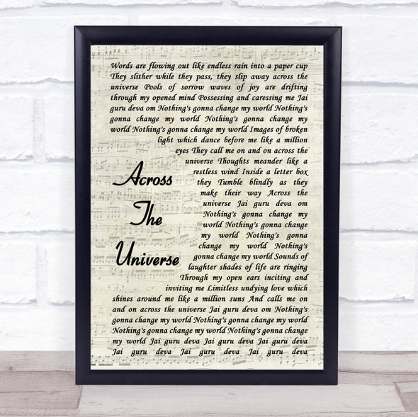 The Beatles Across The Universe Vintage Script Music Gift Poster Print