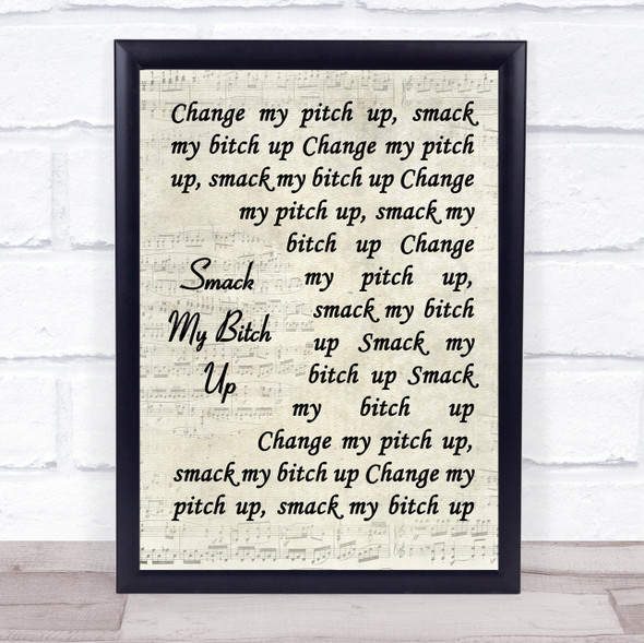 The Prodigy Smack My Bitch Up Vintage Script Music Gift Poster Print