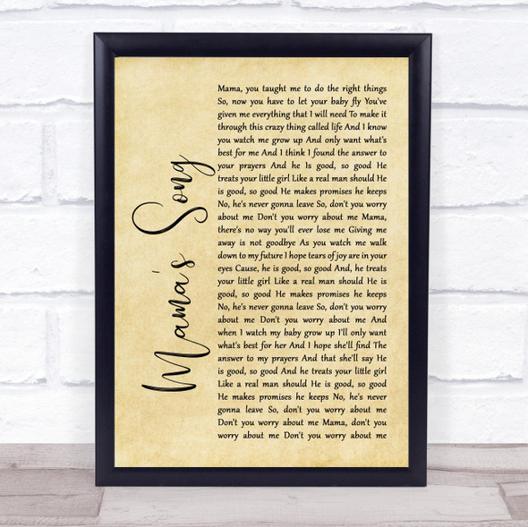 Carrie Underwood Mama's Song Rustic Script Music Gift Poster Print