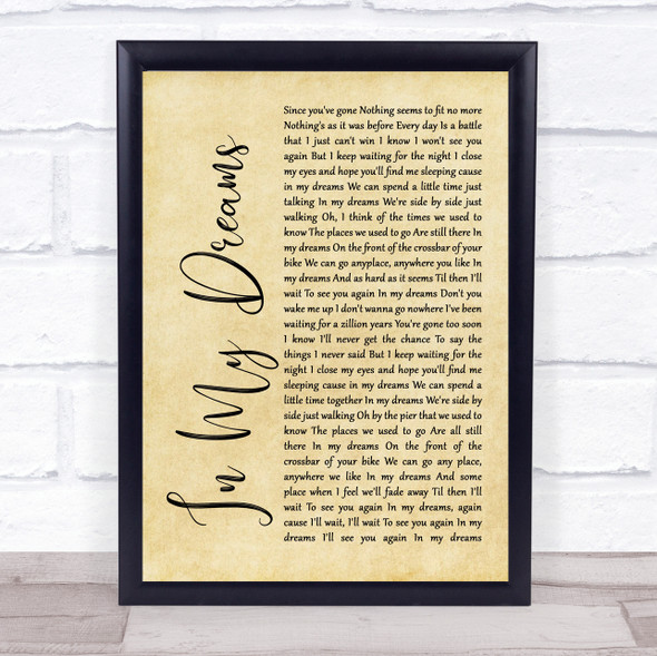 James Morrison In My Dreams Rustic Script Music Gift Poster Print