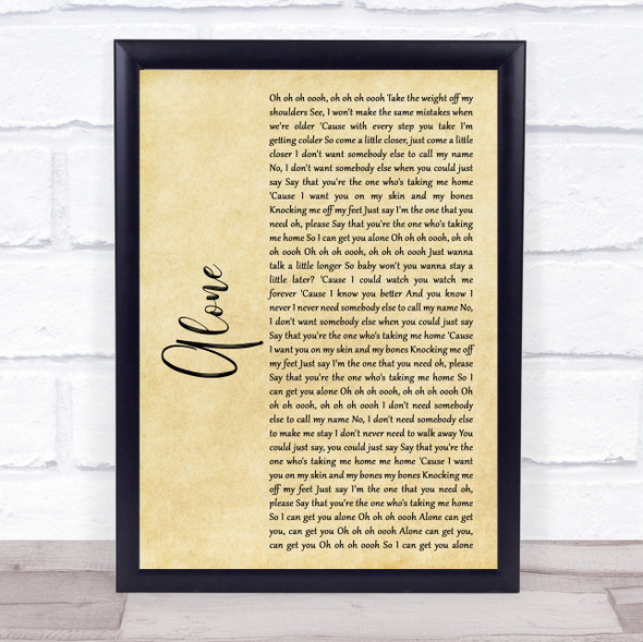 Jessie Ware Alone Rustic Script Music Gift Poster Print