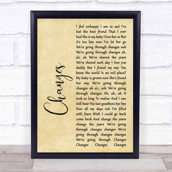 Kelly Osbourne feat. Ozzy Osbourne Changes Rustic Script Music Gift Poster Print