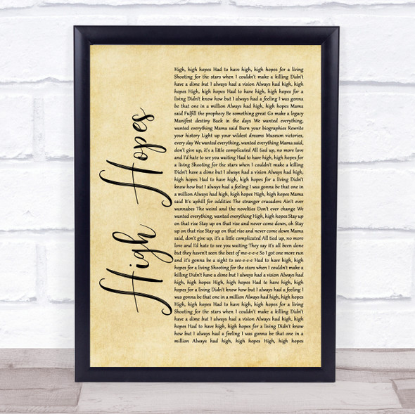 Panic! At The Disco High Hopes Rustic Script Music Gift Poster Print