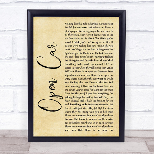 Porcupine Tree Open Car Rustic Script Music Gift Poster Print