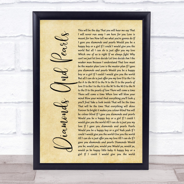 Prince And The New Power Generation Diamonds And Pearls Rustic Script Music Gift Poster Print