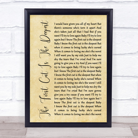 Rod Stewart The First Cut Is The Deepest Rustic Script Music Gift Poster Print