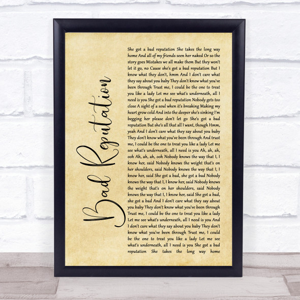 Shawn Mendes Bad Reputation Rustic Script Music Gift Poster Print