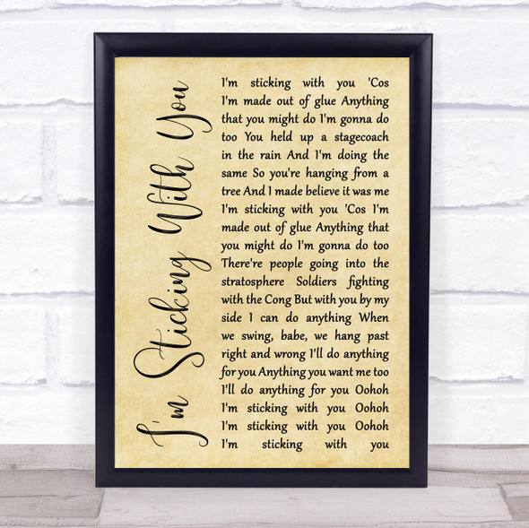 The Velvet Underground I'm Sticking With You Rustic Script Music Gift Poster Print