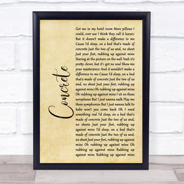 Tom Odell Concrete Rustic Script Music Gift Poster Print