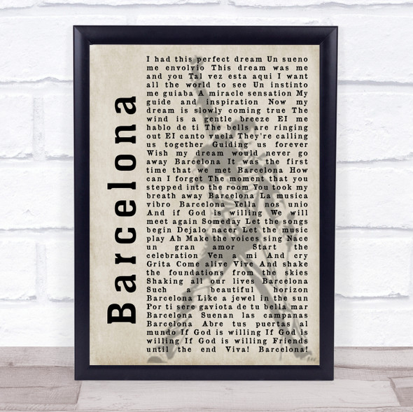 Freddie Mercury Barcelona Shadow Music Gift Poster Print