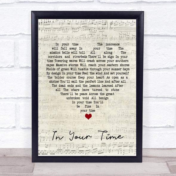 Bob Seger In Your Time Script Heart Music Gift Poster Print