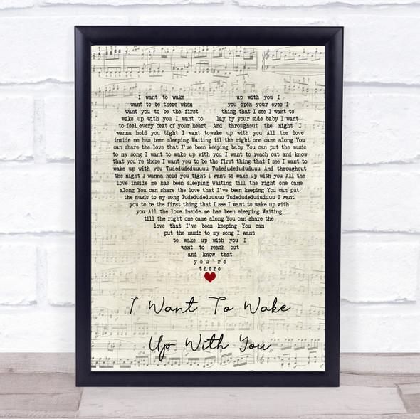 Boris Gardiner I Want To Wake With You Script Heart Music Gift Poster Print