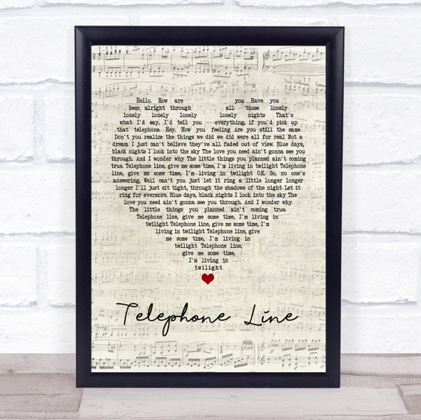 Electric Light Orchestra Telephone Line Script Heart Music Gift Poster Print