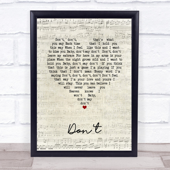 Elvis Presley Don't Script Heart Music Gift Poster Print