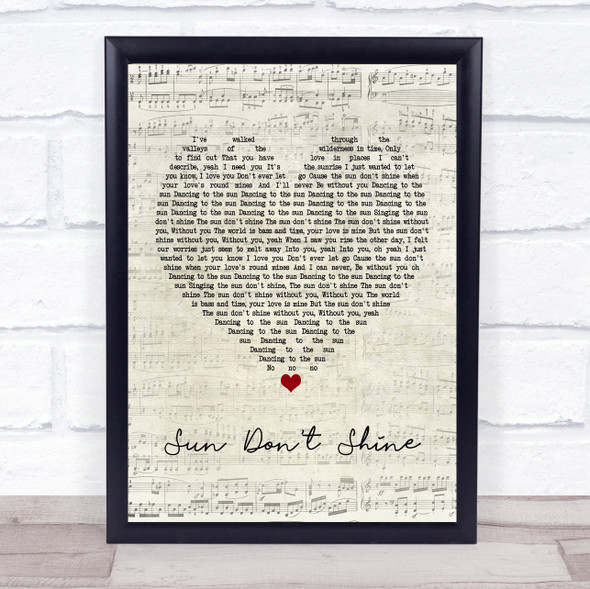 Klangkarussell Sonnentanz ft. Will Heard Sun Don't Shine Script Heart Music Gift Poster Print