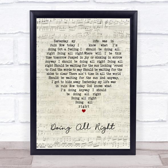 Queen Doing All Right Script Heart Music Gift Poster Print