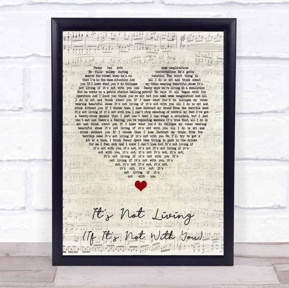 The 1975 It's Not Living (If It's Not With You) Script Heart Music Gift Poster Print