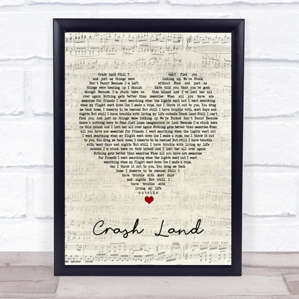 Twin Atlantic Crash Land Script Heart Music Gift Poster Print