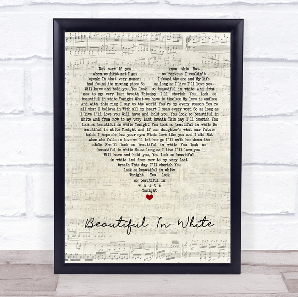 Westlife Beautiful In White Script Heart Music Gift Poster Print