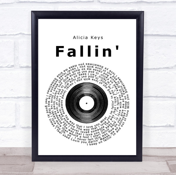 Alicia Keys Fallin' Vinyl Record Music Gift Poster Print