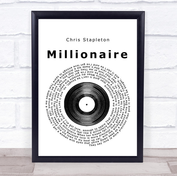 Chris Stapleton Millionaire Vinyl Record Music Gift Poster Print