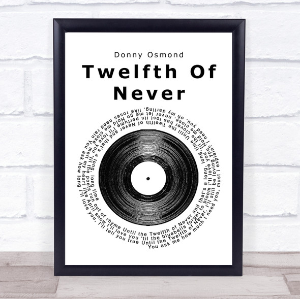 Donny Osmond Twelfth Of Never Vinyl Record Music Gift Poster Print