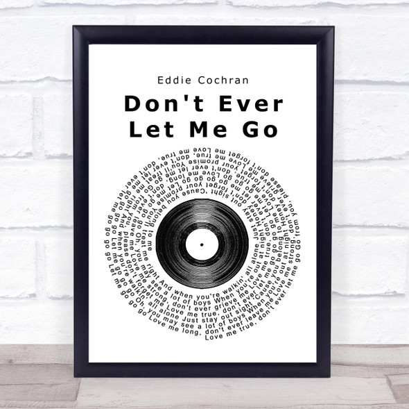 Eddie Cochran Don't Ever Let Me Go Vinyl Record Music Gift Poster Print