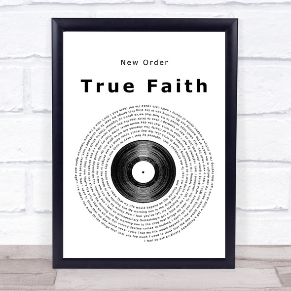 New Order True Faith Vinyl Record Music Gift Poster Print