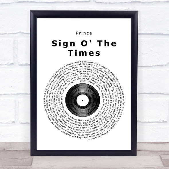 Prince Sign O' The Times Vinyl Record Music Gift Poster Print