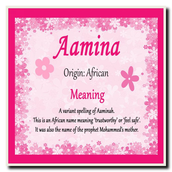 Aamina Name Meaning Coaster