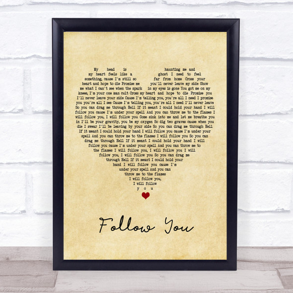 Bring Me The Horizon Follow You Vintage Heart Music Gift Poster Print