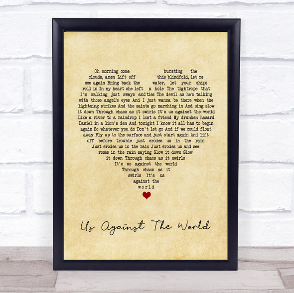 Coldplay Us Against The World Vintage Heart Music Gift Poster Print