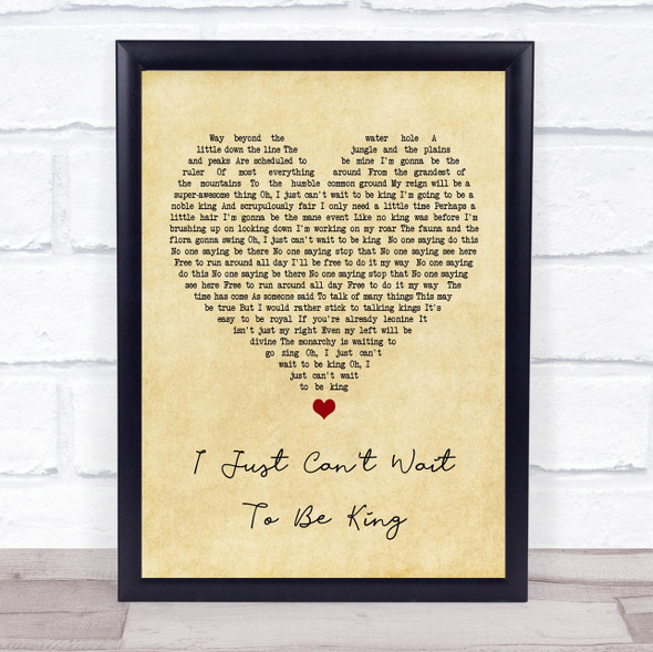 Elton John I Just Can't Wait To Be King Vintage Heart Music Gift Poster Print