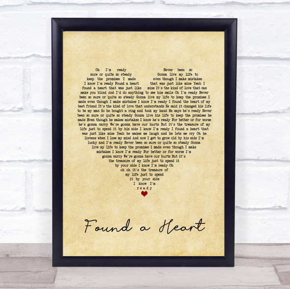 Emily Hearn Found a Heart Vintage Heart Music Gift Poster Print