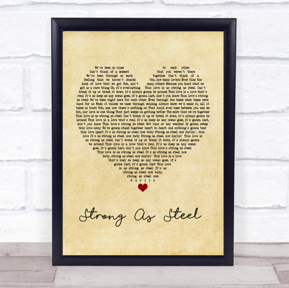 Five Star Strong As Steel Vintage Heart Music Gift Poster Print