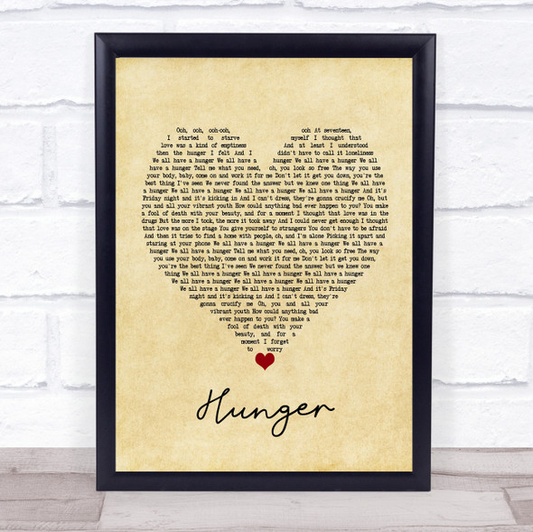 Florence + The Machine Hunger Vintage Heart Music Gift Poster Print