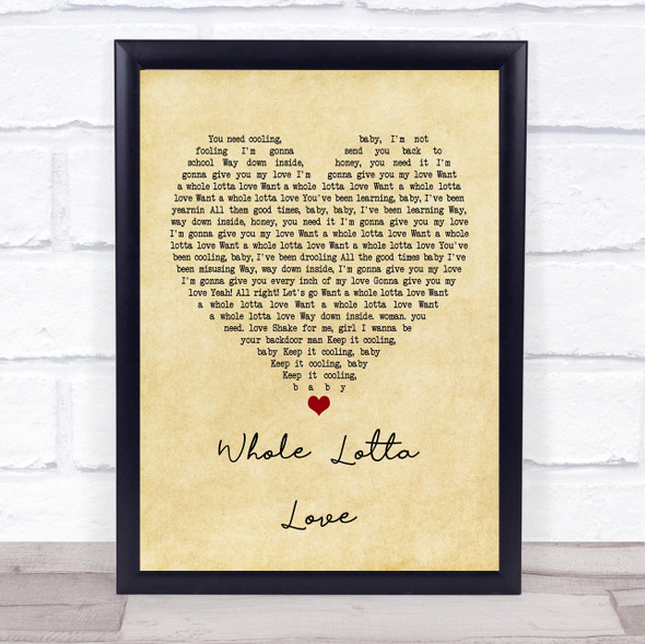 Led Zeppelin Whole Lotta Love Vintage Heart Music Gift Poster Print