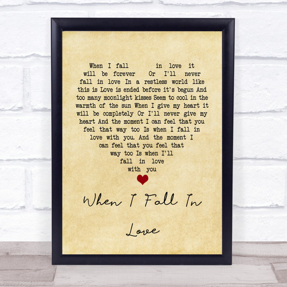 Nat King Cole When I Fall In Love Vintage Heart Music Gift Poster Print