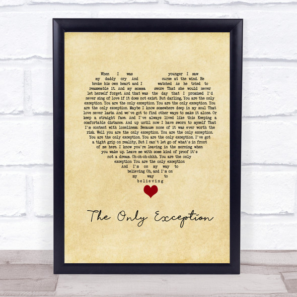 Paramore The Only Exception Vintage Heart Music Gift Poster Print