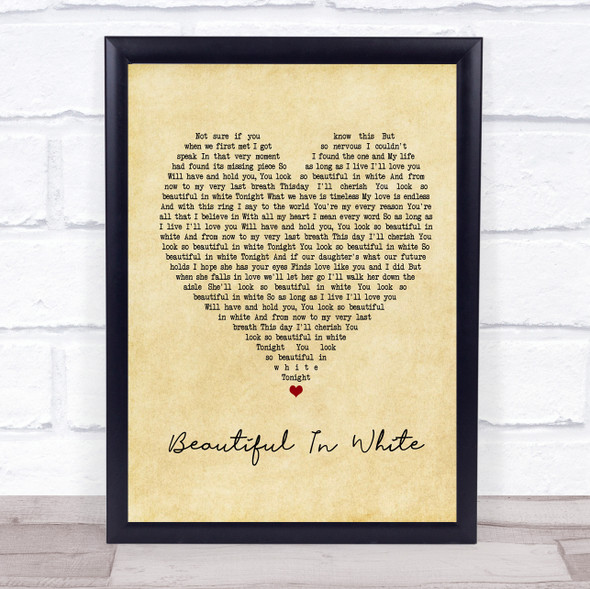 Westlife Beautiful In White Vintage Heart Music Gift Poster Print