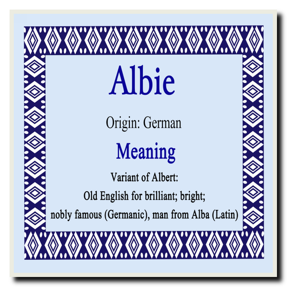 Albie Name Meaning Coaster
